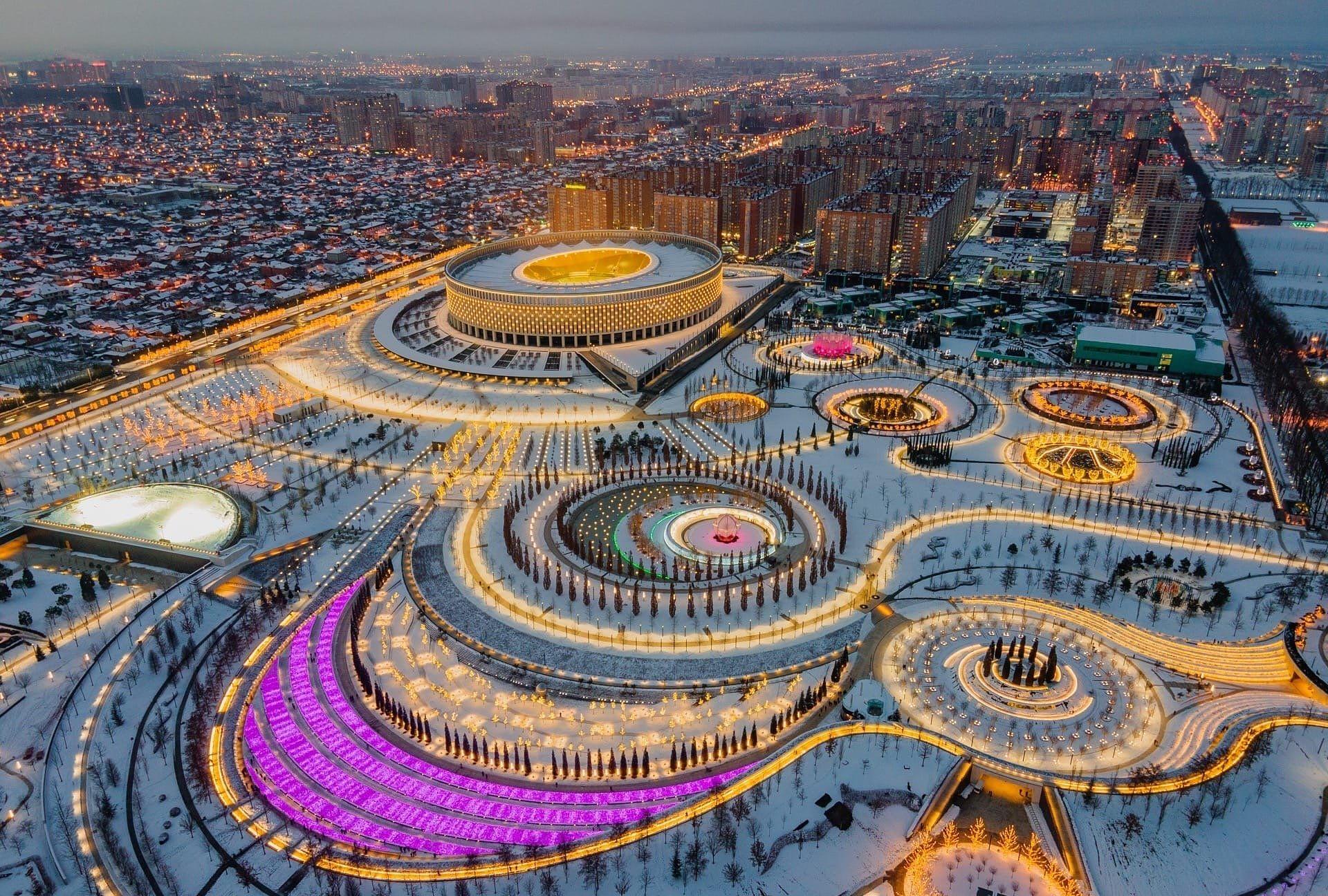 Новогодний Краснодар: ул. Красная + вечерний парк Галицкого